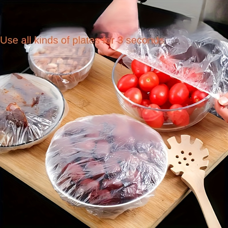 100pcs reusable elastic stretchable storage covers semi transparent seal film food freshness preservation ideal for aluminum foil and plastic wrap substitute storage covers details 0