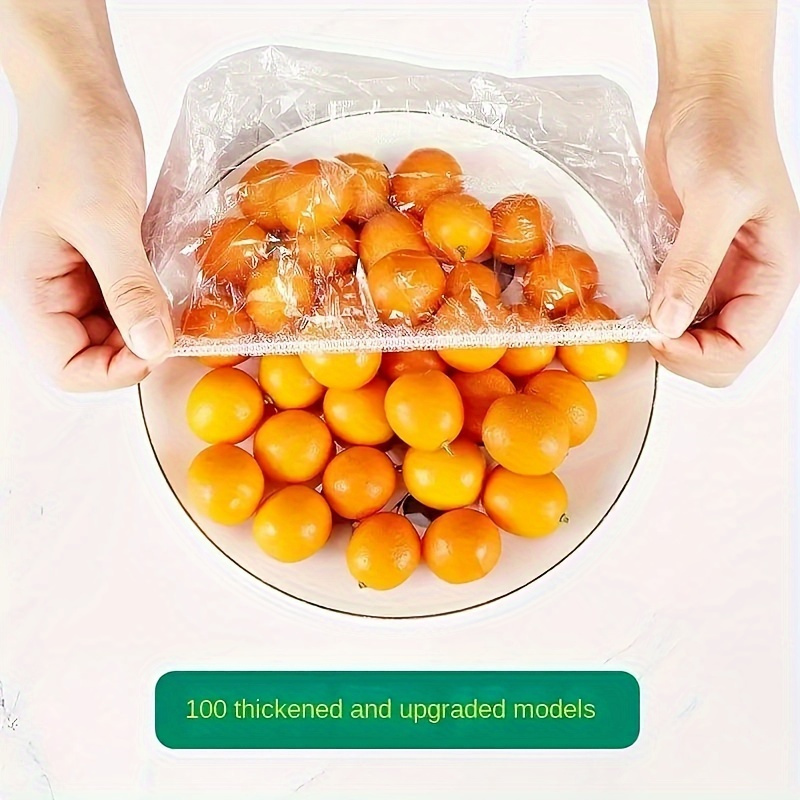 100pcs elastic stretchable storage covers reusable plastic food freshness wraps semi transparent seal film ideal substitute for aluminum foil and plastic wrap details 1