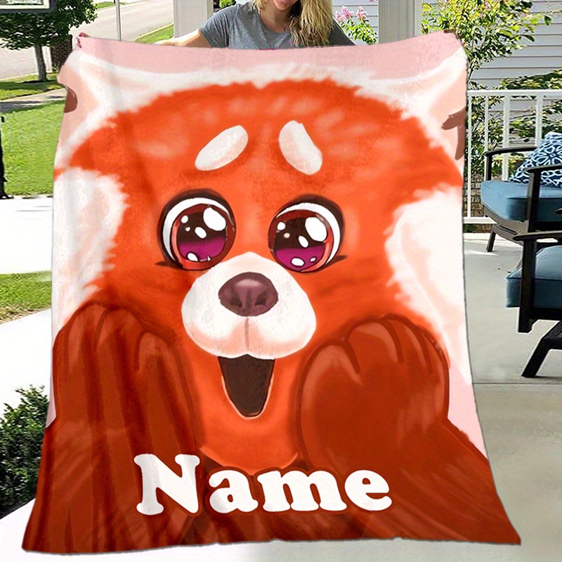 

Personalized Red Blanket, Polyester Fleece For Bed, Sofa, , For Christmas, Halloween - Customizable Blanket