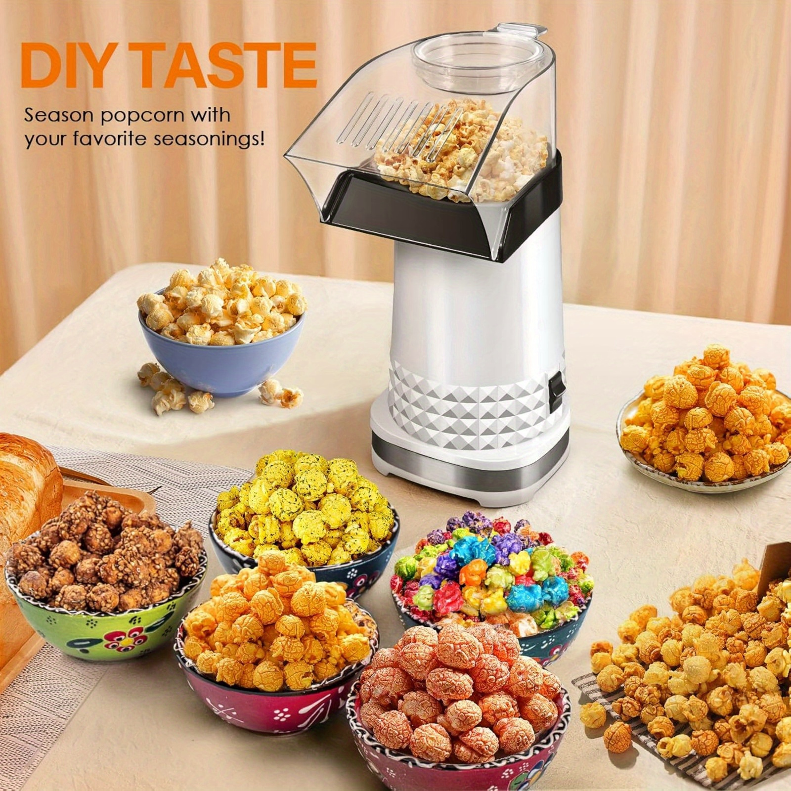 

Efficent Hot Air Popcorn Maker - 4.5 Large Capacity, Electric Machine Nights And Parties, Gift