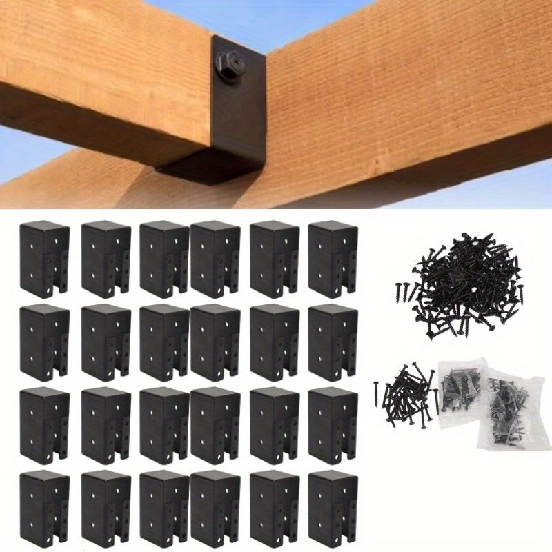 

24 Pcs Concaled Joist Hanger Steel Powder Coated Beam Swing Handrail Joist Bracket For 2x4in Wood