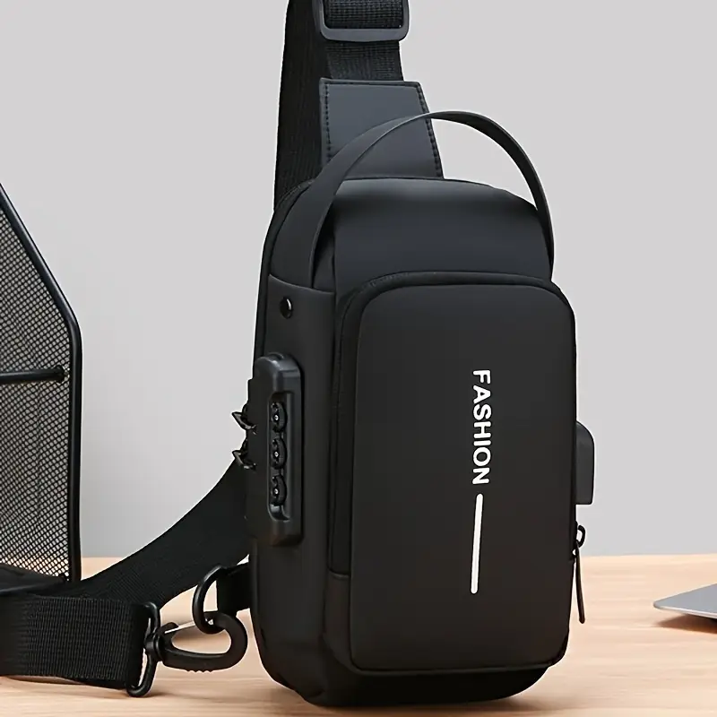 mens small motorcycle chest bag waterproof multifunctional anti theft shoulder bag with usb charging port details 4