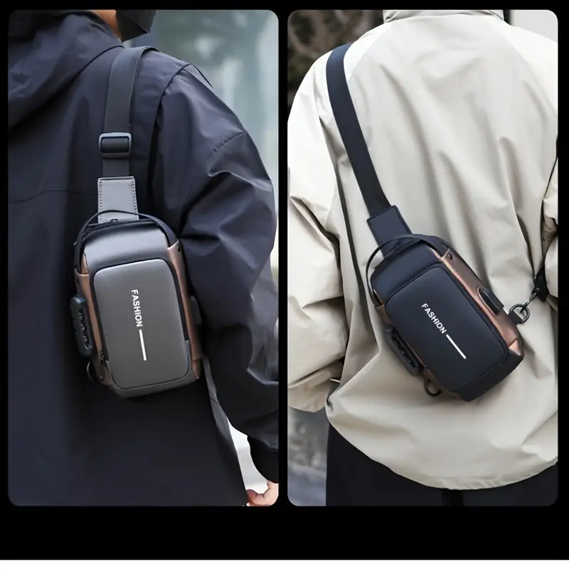 mens small motorcycle chest bag waterproof multifunctional anti theft shoulder bag with usb charging port details 7