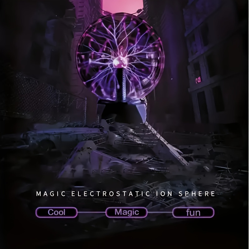 TEMU 3-inch Magical Plasma Ball Lamp - Usb Powered, Touch Control, Parties, Christmas, Valentine's & Birthdays