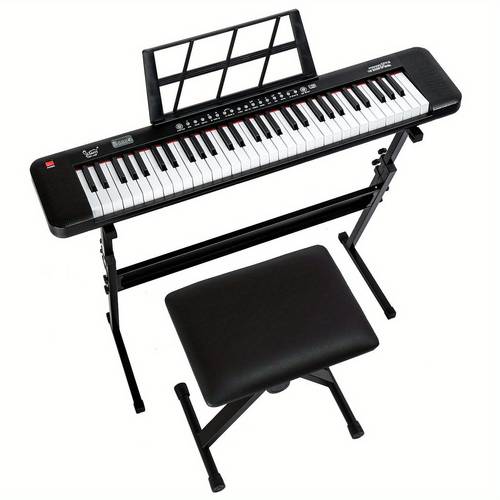 beginner 61 keys keyboard piano with stand bench headphones microphone