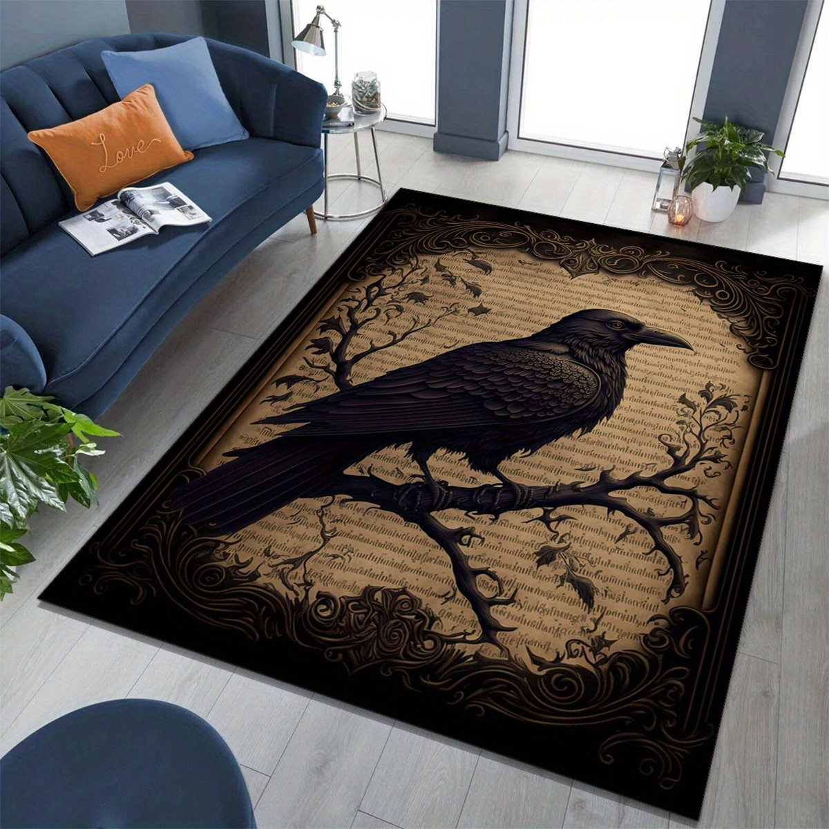 

Area Rug: Durable Home Decor Floor Mat For Living Room, Bedroom, Bathroom, Kitchen, Office, And Outdoor Use - Skid-resistant, Large Size Options Available, 800g/m², Crystal Velvet