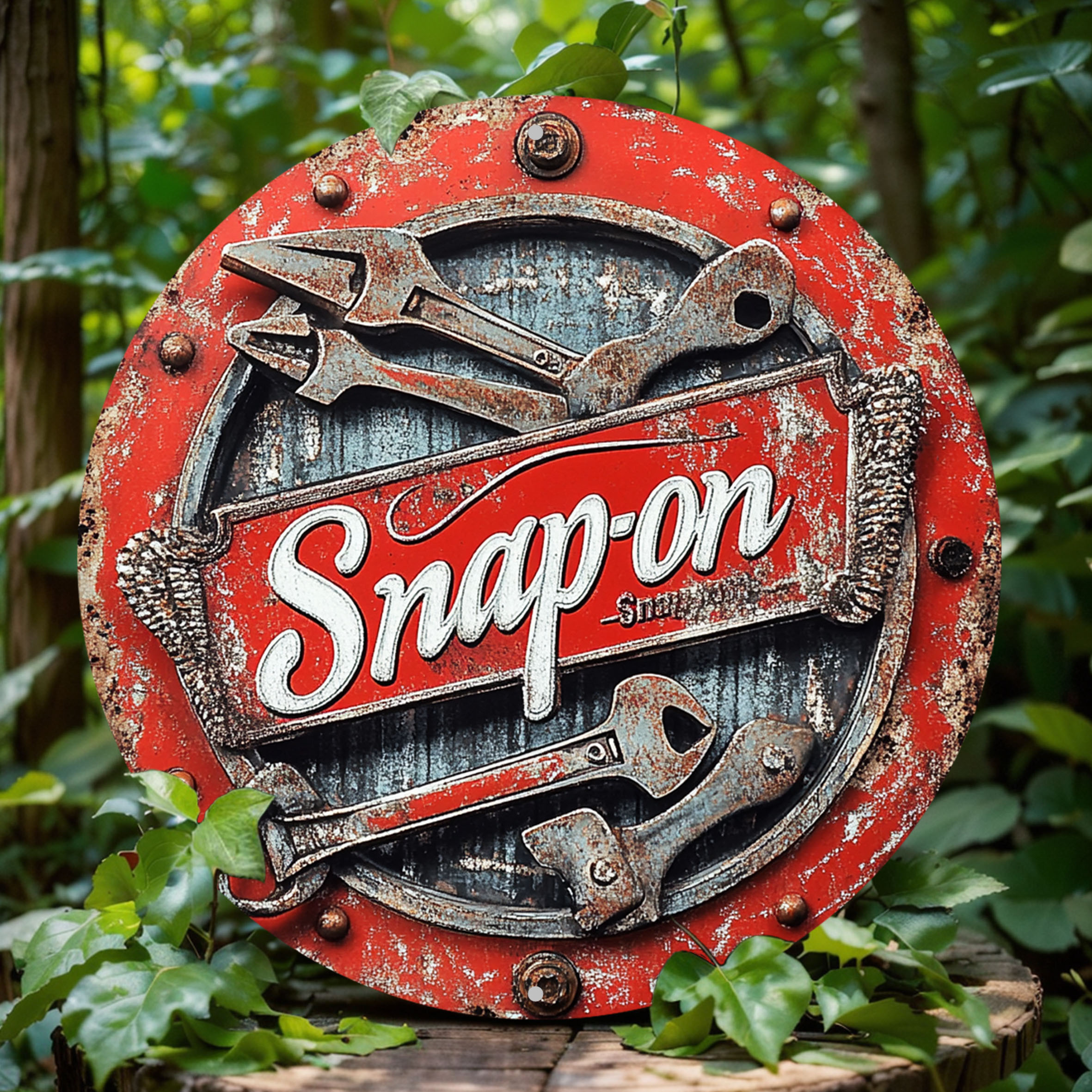 

Retro Snap-on 2d Flat Aluminum Wall Art Sign: Perfect Gift For Home, Office, Bar, Kitchen, Or Christmas - 8x8 Inch