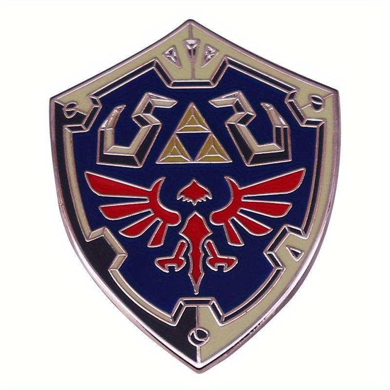 

Vintage Style Zinc Brooch, Hylian Enamel Pin, Video Game Themed Metal Badge Accessory