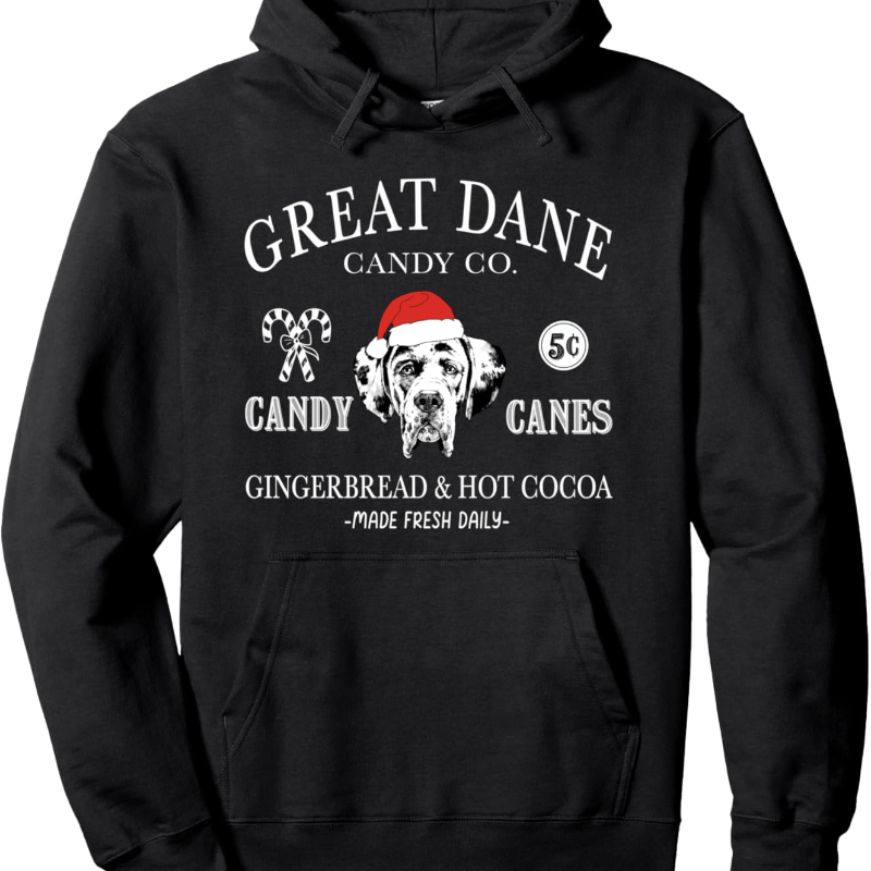 

Santa Great Dane, Trendy Cotton Hooded Sweatshirt, Street Style Sweatshirt, Crew Neck Sweatshirt, Ultra Soft, Breathable, 4 Seasons Casual Hooded Sweatshirt, Perfect For Daily Wear, Casual Outings