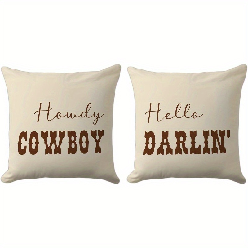 

- Cushion Covers, Set Of 2, 18x18 , Polyester, Decorative & Sofa Accessories, , , Non-electric, And " " & " Darlin'