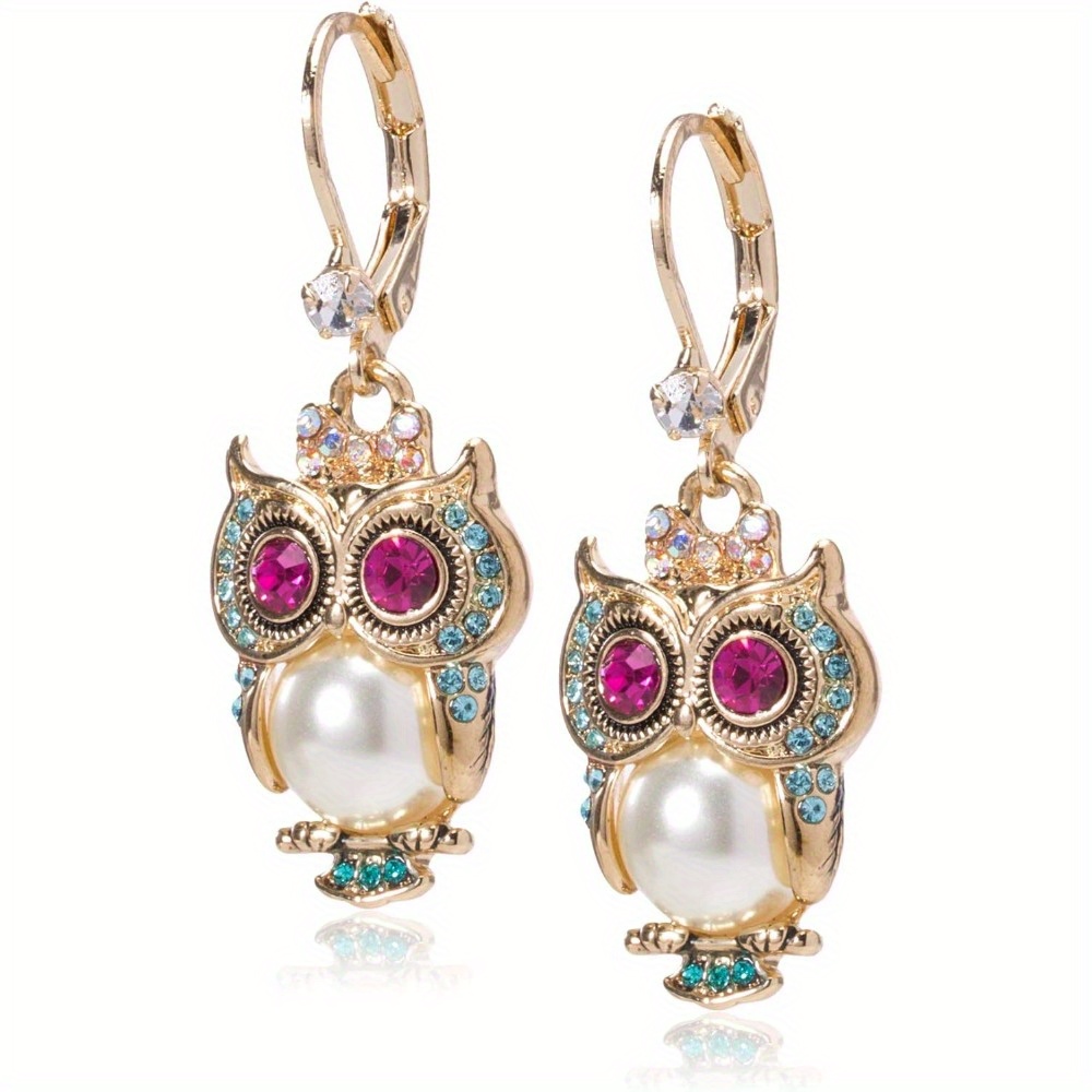 

1pcs Pearl Critters Owl Drop Earrings