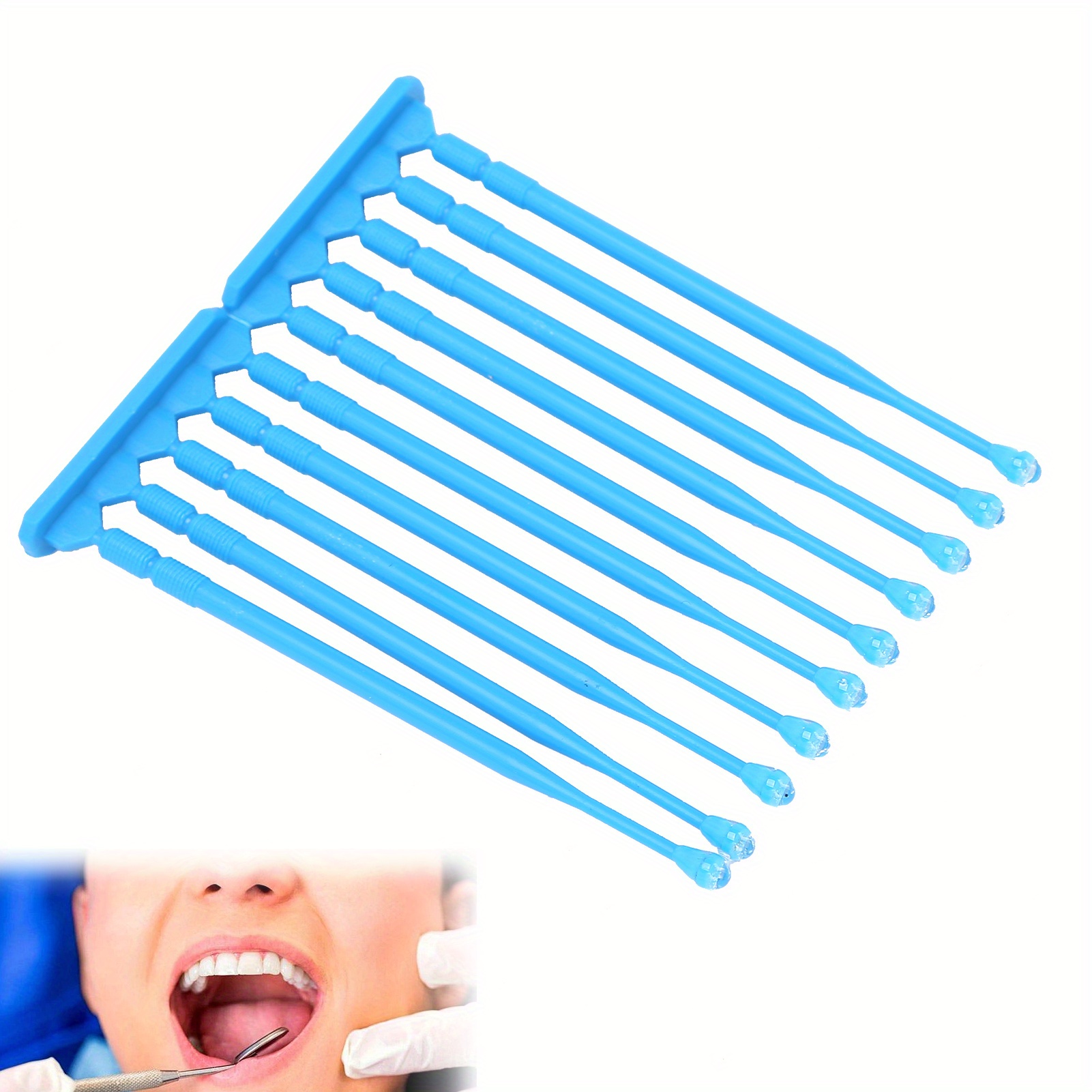 

20pcs Dental Adhesive Tip Applicator Tooth Crown Porcelain Veneer Disposable Health Care, Blue Applicator Dental