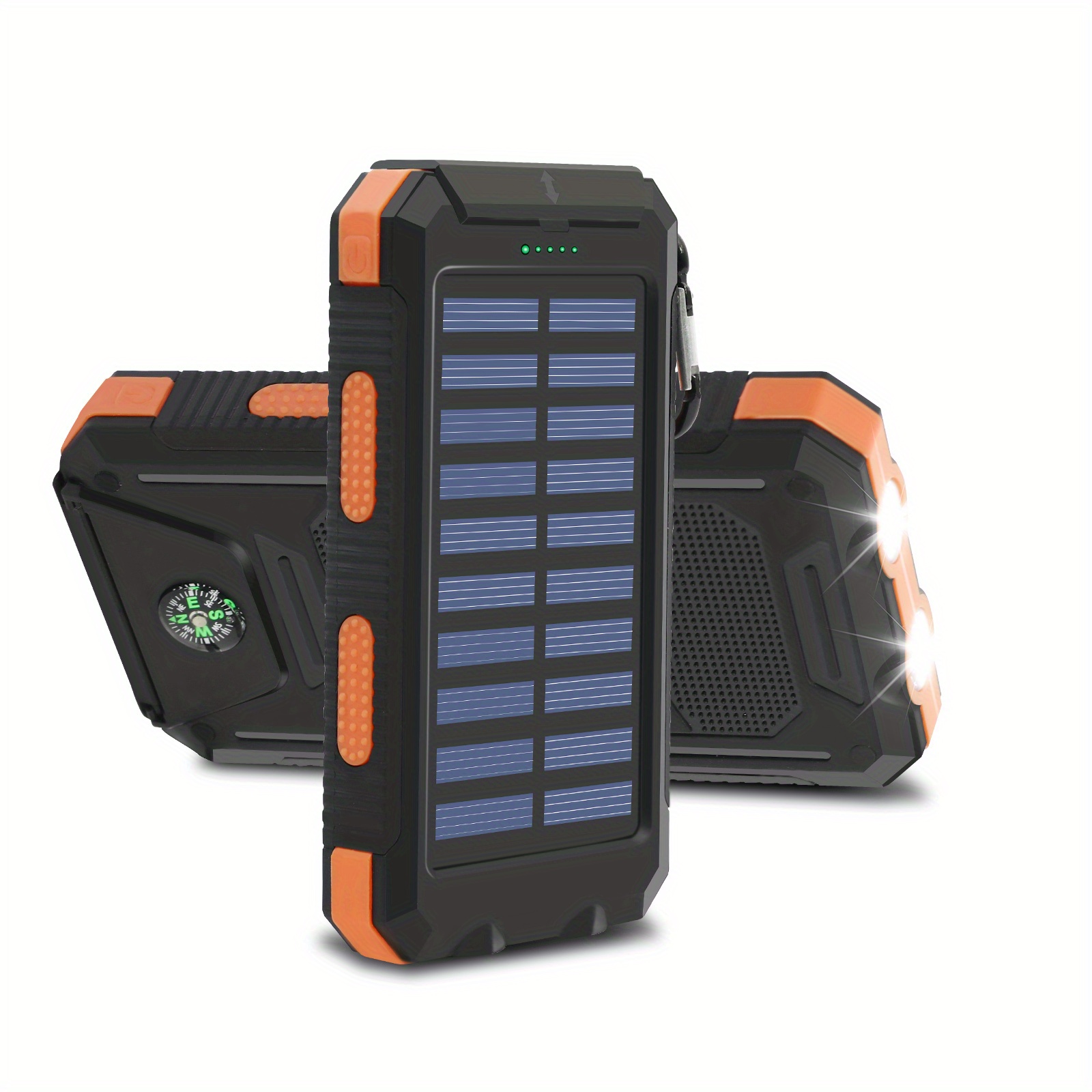 TEMU Portable Flashlight With Charging Function, Outdoor Camping Light, Usb/ Micro Port/ Compass, Suitable For Field Work, Camping And Power Outages, Local Warehouse