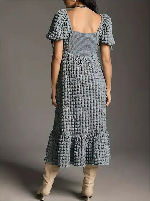 s a-line short dress with puff sleeves & square neck - lace-up waist, smock dress for weddings, parties, prom - smocked bodice & (machine washable) - spring summer fall cute dress - s a-line short dress with puff sleeves & square neck - lace-up waist, smock dress for weddings, parties, prom - smocked bodice & (machine washable) - spring summer fall cute dress -