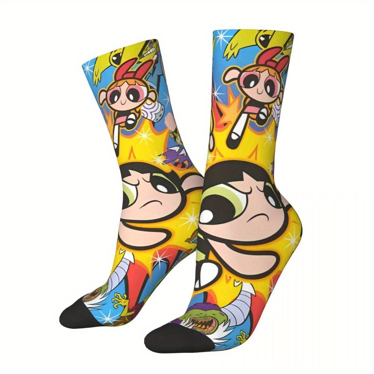 

Cool 3d Printed Crew Socks For Men And Women, Polyester Knit Fabric With Elastane, Hand Washable, Vibrant Pattern,