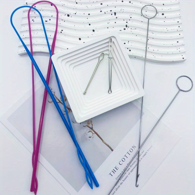 

4pcs/set Red Blue Sewing Loop Kit, Includes Loop Hook, Flexible Drawstring Needle , Metal Tweezers, Long With - Diy Sewing, Crafting, And Knitting Enthusiasts