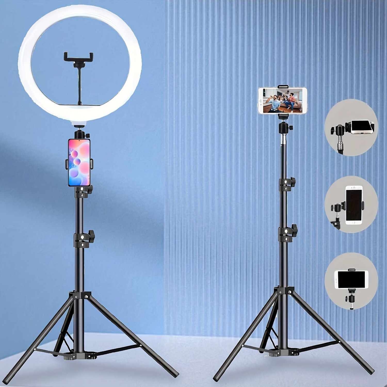 

10 Inch Vlogging Ringlight Circle Light With 43in/ 110cm Flexible Tripod Stand Phone Holder For Photo Selfie Video Recording Zoom Meeting Makeup Vlog Live Stream Video Calls Vlogging