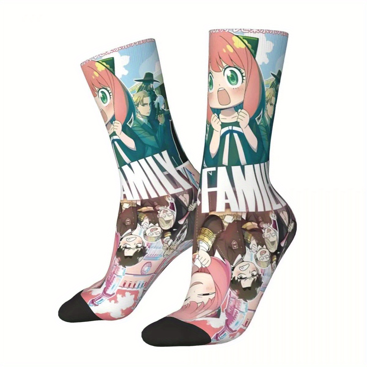 

Anime Girls Pattern 1 Pair Men's Mid-calf Crew Socks, Comfy Casual Sports Socks For Basketball Running