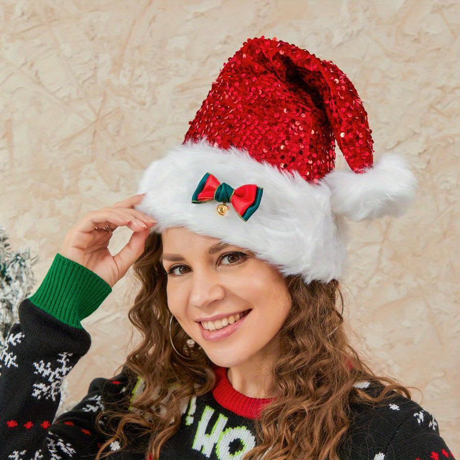 

Christmas Hat For Adults, Cap Bow Christmas Décor