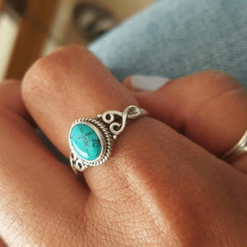 

Vintage Turquoise Ring Plated With 925 Silver, Suitable For , Engagement, And Men And Women, As Jewelry.