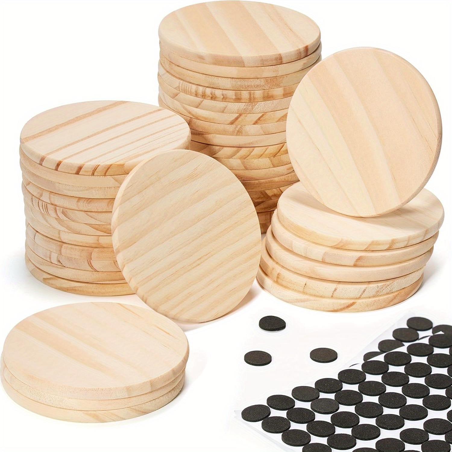 

36pcs Wooden Set - 4" Round Wood Slices For Crafts, , For Decorations, Diy Architectural Models, Drawing, Painting, Wood Engraving