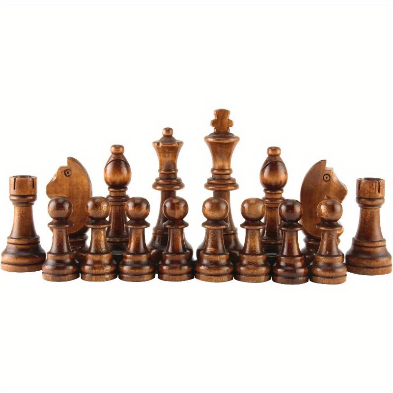 

1 Set Hand- King Chess Pieces, 4.1" Laminated Wood, French Style, Exquisite Detail, , For Enthusiasts