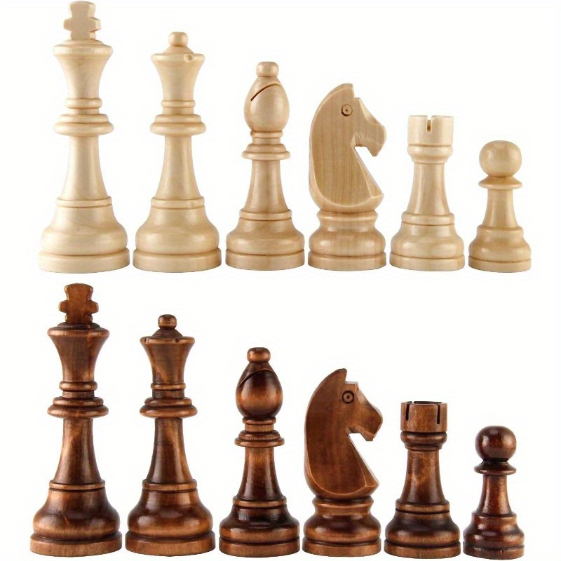 Large 4.1" King Wooden Chess Pawns - Hand Carved, , French Style, Exquisite Detail, , Unique Figures For Chess Lovers And Enthusiasts