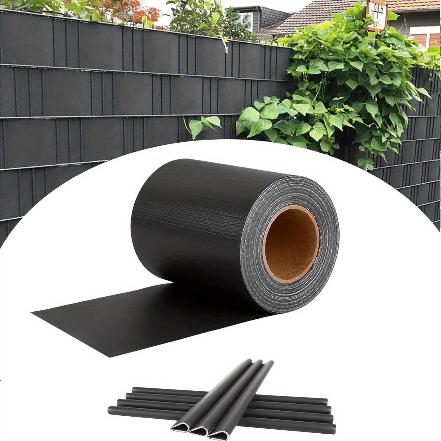 

Double Pole Mat Privacy Strip Pvc Privacy Screen Fence Opaque Privacy Film Strip With Clips For Garden Balcony