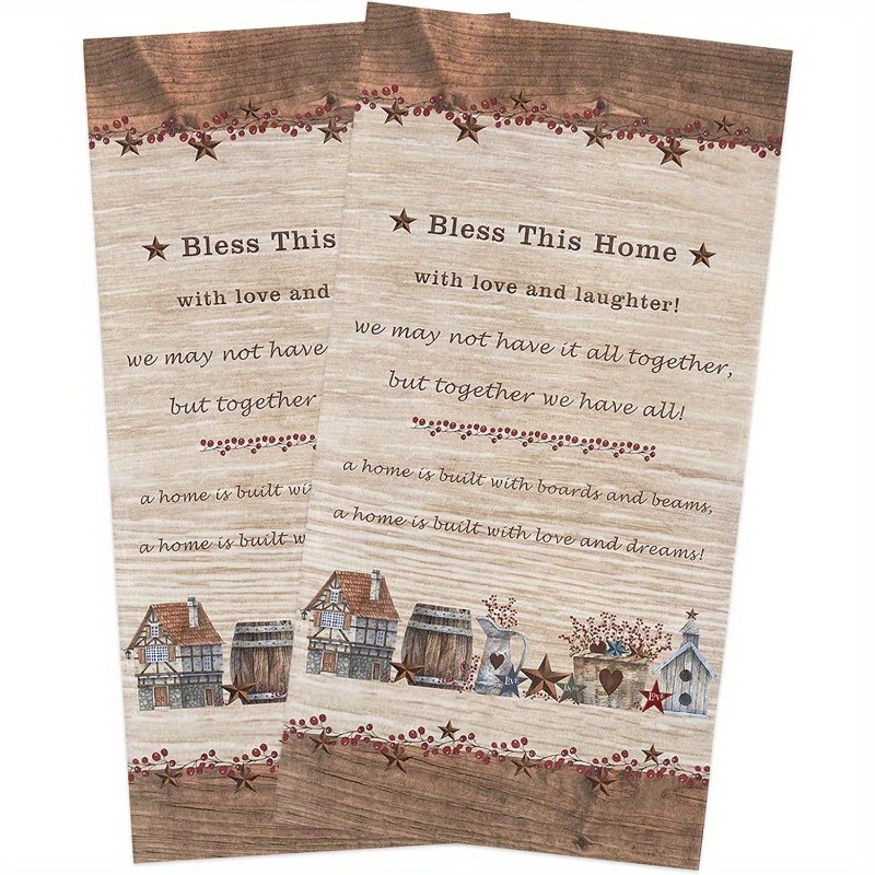 

Texas 2-pack Kitchen Towels, 18x26" Dish Cloths, Soft Polyester , Woven, Contemporary Theme, Absorbent Hand Towels For Cleaning & Home Decor Gifts