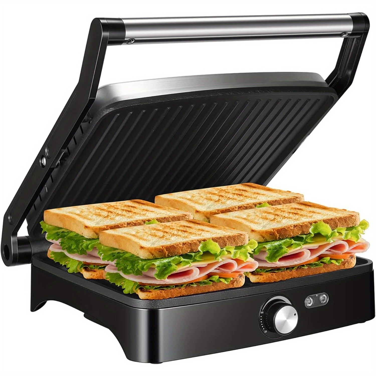 

Ostba Grill Indoor With Temperature Setting, 4 Slice Large Grill, To Fit Any Type Or Size Of Food, Removable , 1200 W