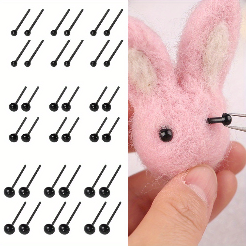 150pcs Diy Doll Eyes Material Needle Type Eyes Round Ball Eyes With Steel Needle Black Eye Combination