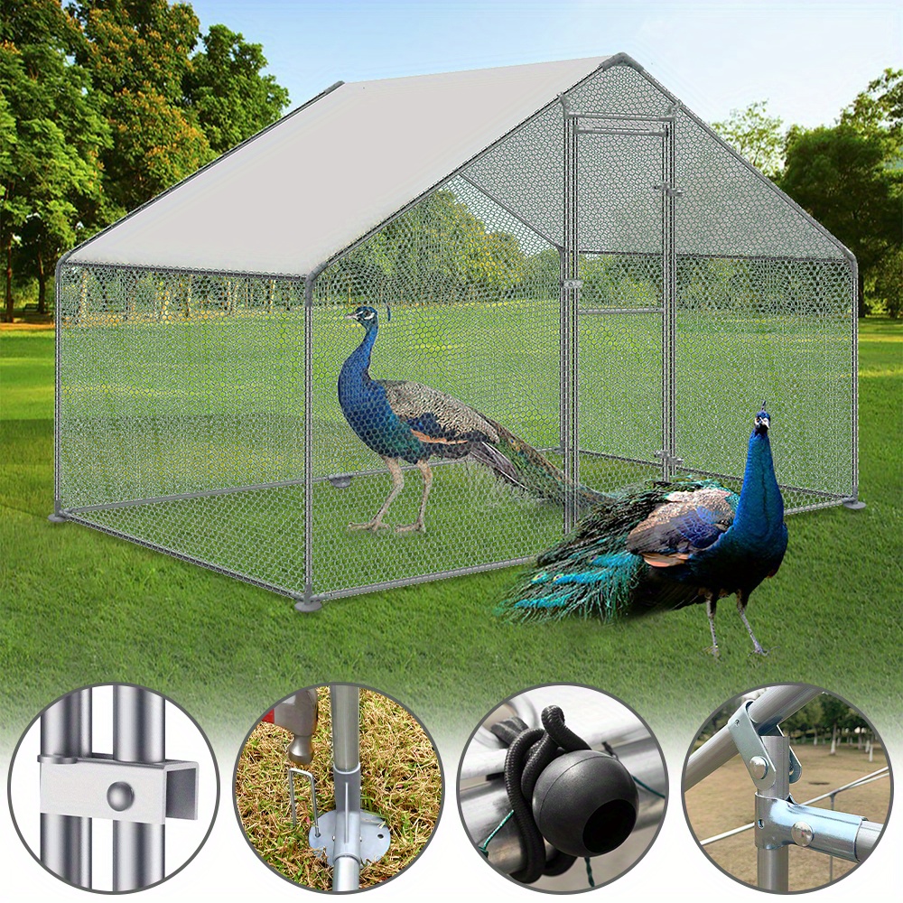 

Outdoor Coop With Lock Galvanised Pvc Coated Shade Roof For Chicken Cage Poultry Bird Cage Small Animals