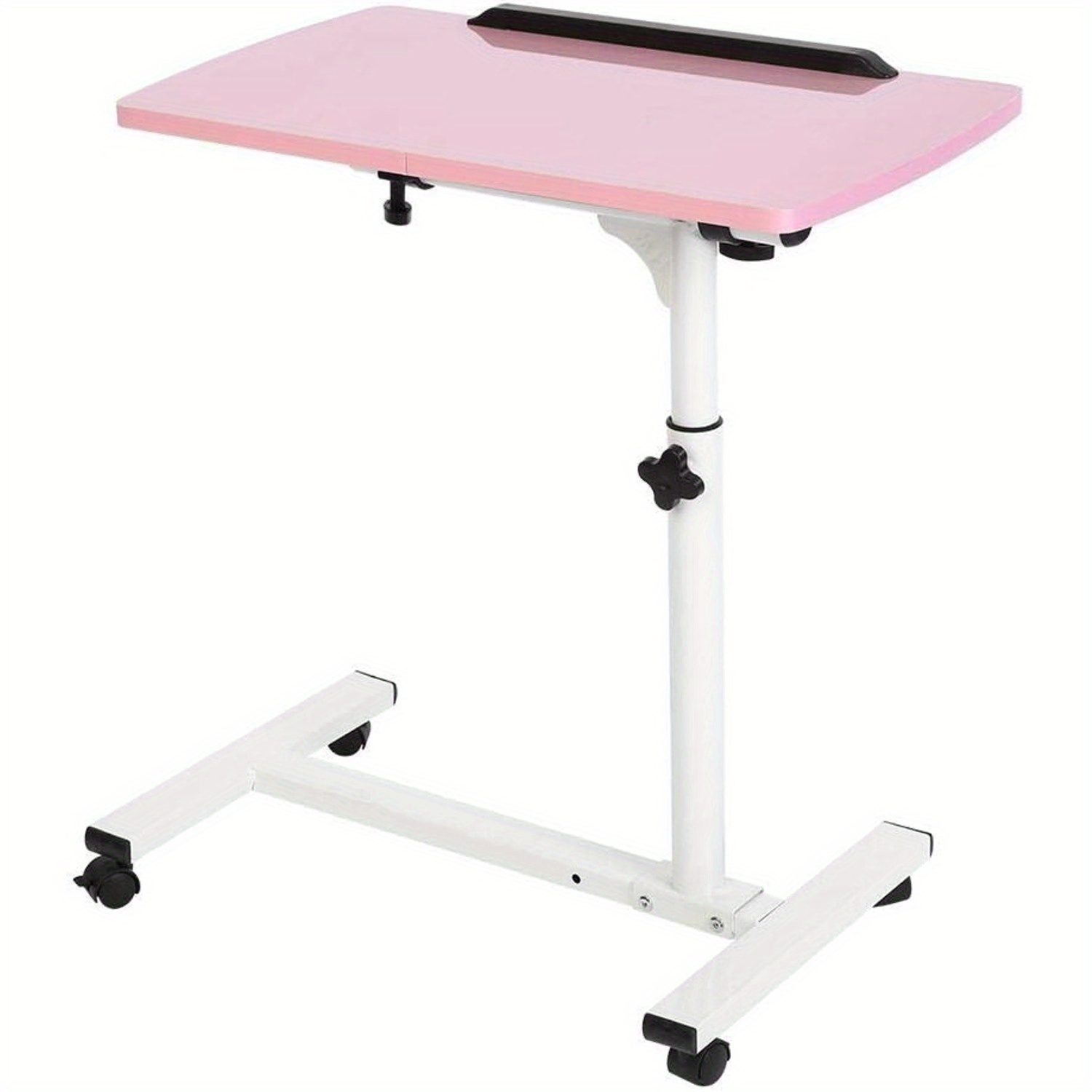 

Portable Removable Laptop Desk With Wheels For Bed Sofa Books Snack - Multifunctional & Durable (pink)