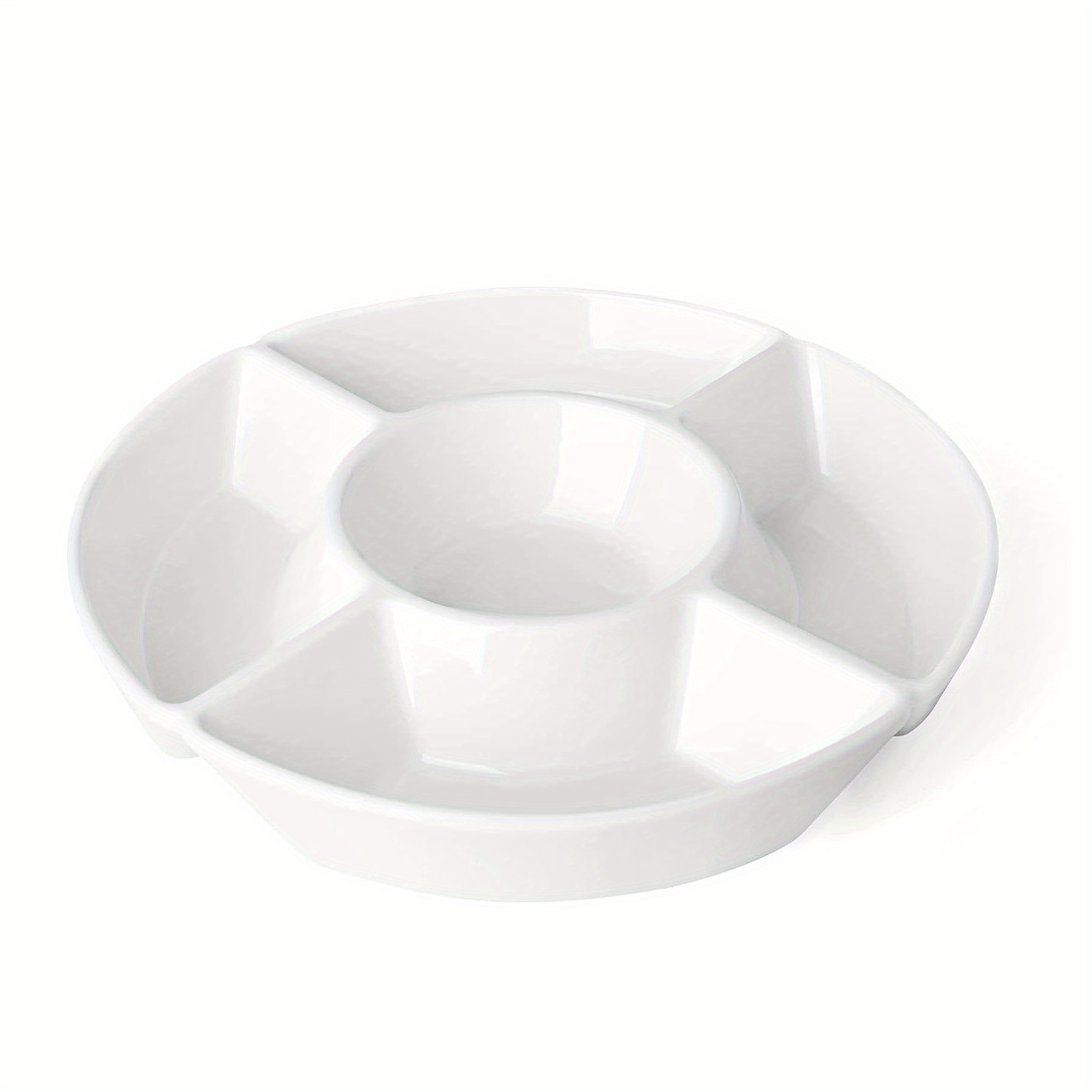 7pcs Chips And Dip Serving Dish Plastic Divided Serving Tray With Sauce  Compartment