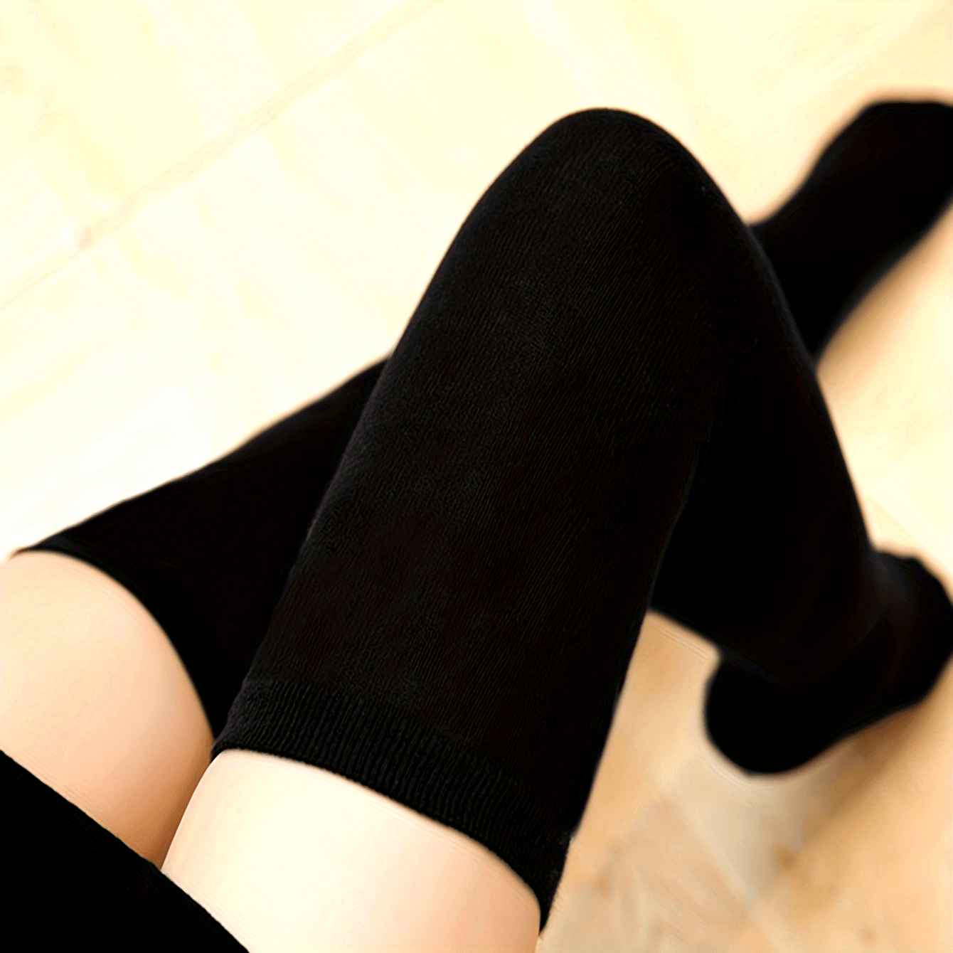 

1 Pair Of Simple Solid Thigh Socks, College Style Fully Knee Socks, Women's Stockings And Socks