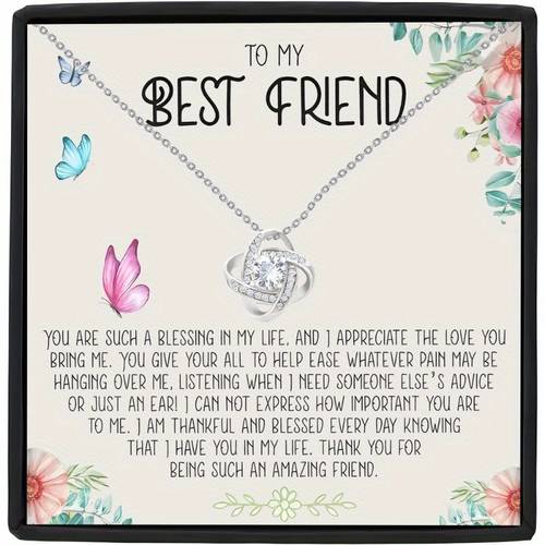 gift box containing love knot necklace best friend necklace best friend birthday best gift jewelry best friendship gift