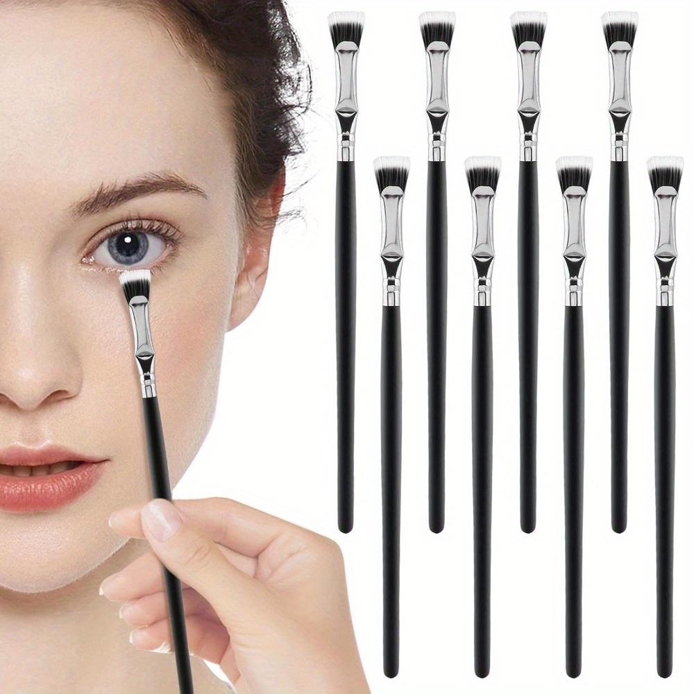 

8pcs Folding Angle Scalloped Lash Brush, 2024 Upgrade Mascara Fan Brush For Upper Lower Eye Lash, Multifunctional Angled Fan Shaped Eyelash Brush Lash Wand Brush Makeup Tool