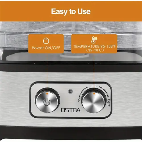 food dehydrator machine with adjustable temperature 95 158 f 5 bpa free dishwasher safe trays 240w compact electric dehydrator for jerky fruits herbs veggies recipe book 360 airflow herb drying device dehydrators for food