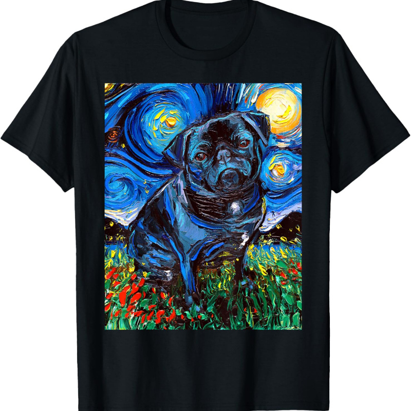 

Starry Night Cute Little Dog Art By Aja T-shirt