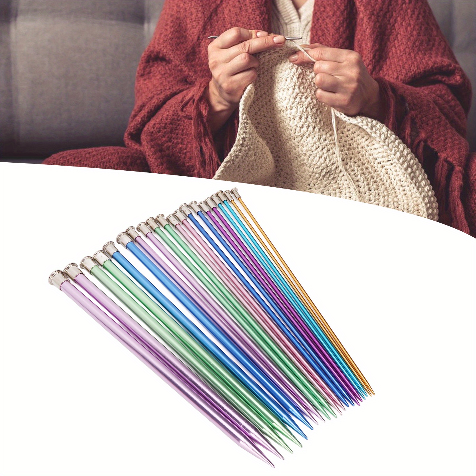 

10in Knitting Needles Set Single Pointed 25cm Colored Ultra Light Various Sizes Available Aluminum Knitting Supplies