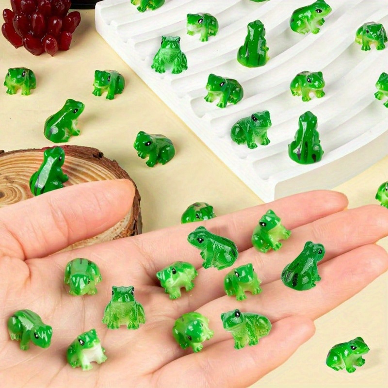 

10pcs Resin Frogs, Green Animal Models, Diy Glass Container Crafts, Home Decoration , Party Decorations