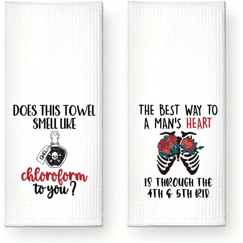 

2-pack Modern Woven Polyester Dish Towels - Funny Kitchen Towels With Space Theme, Super Soft, Machine Washable - Cute Dish Cloth Set For Housewarming, Halloween, Birthday Gifts 18x26 Inches