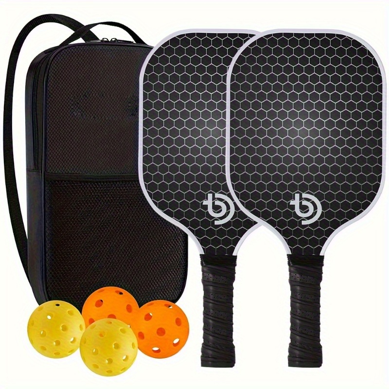 

1 Set Of Carbon Fiber Pickleball Paddles, Honeycomb Paddles, Suitable For Outdoor Sports, Includes 2 Pickleball Paddles, 4 Pickleballs Handbag