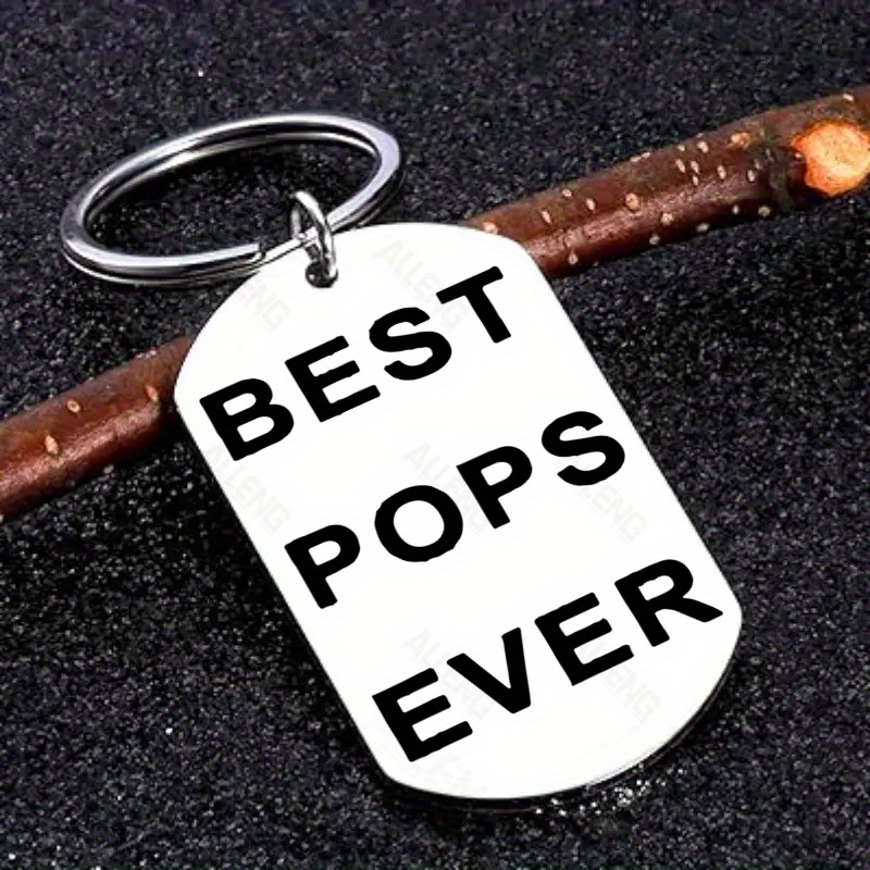 

Pops Ever - Stainless Steel Keychain, Perfect Father's Day & Birthday Gift From Grandkids