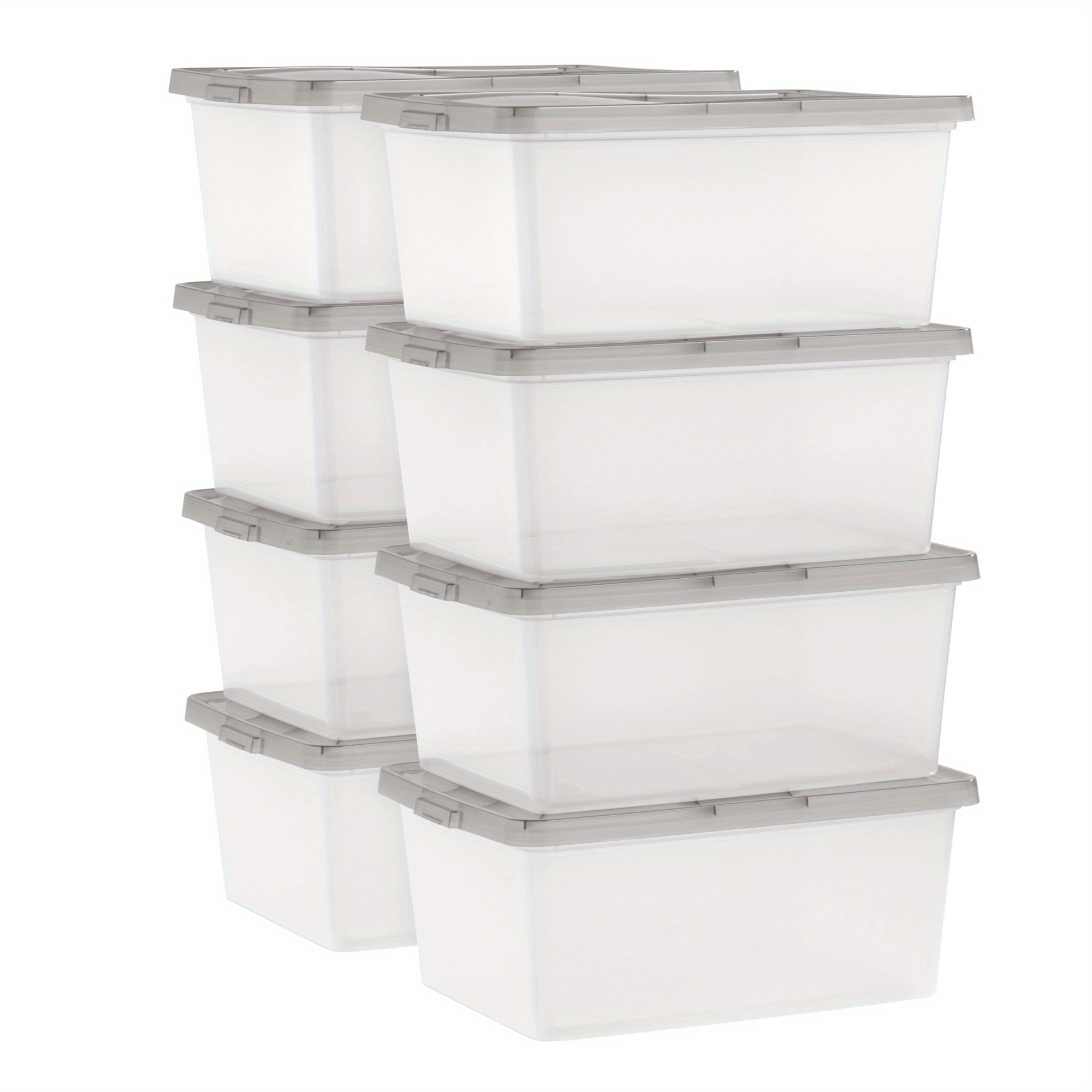 

Usa 17 Qt. Plastic With Lids, Clear, , 8pk Lidded