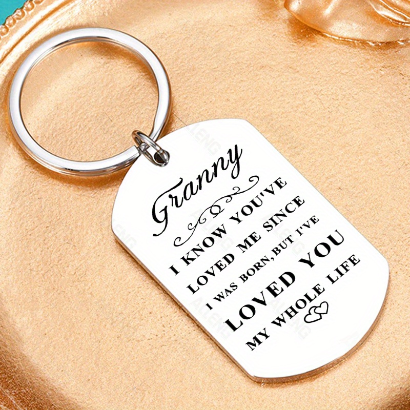 

Alleng Stainless Steel Keychain With Engraved - Ideal Birthday Gift For Granny From Grandchildren