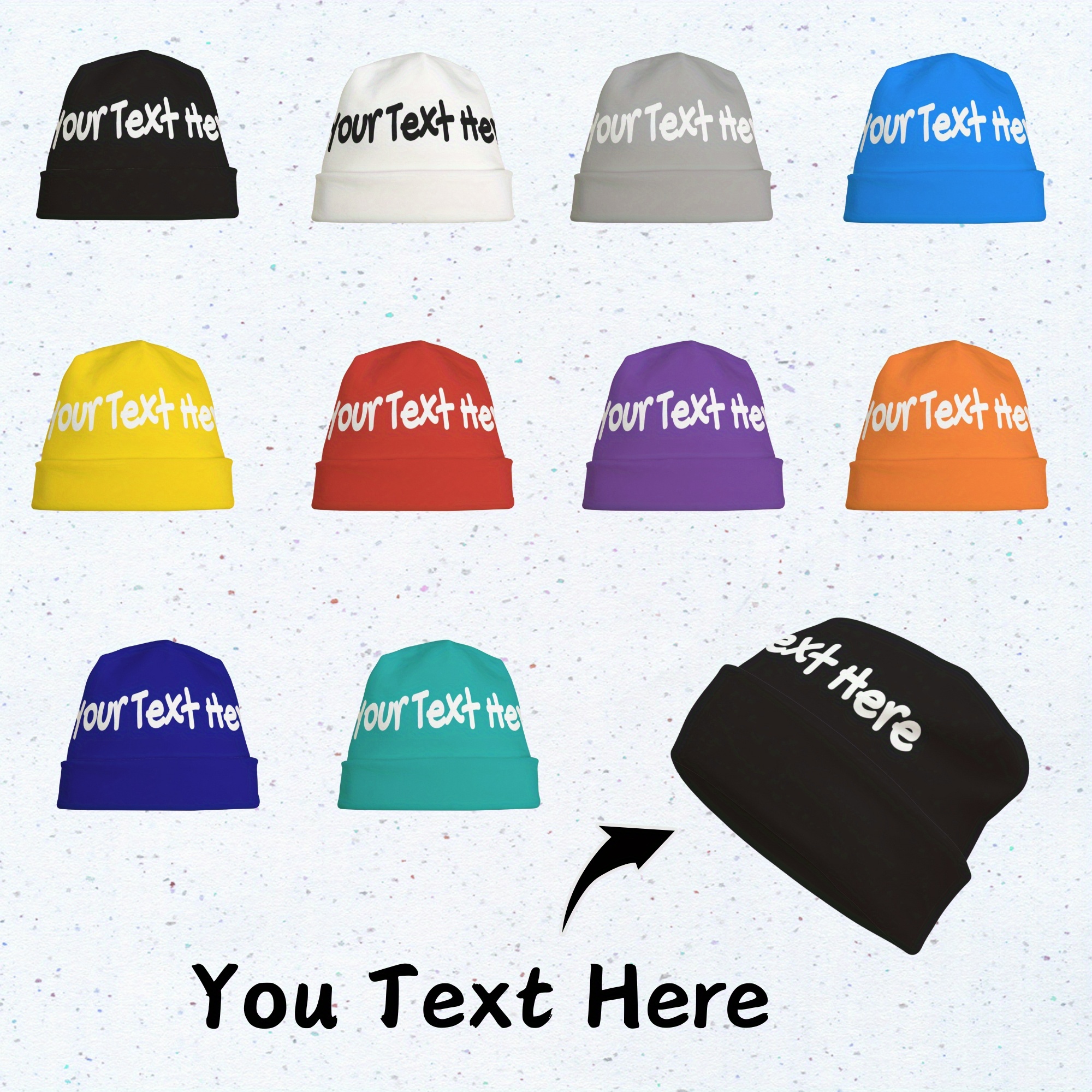 

Customizable Text Hat: Soft Crystal Fleece Winter Beanie For Men - Relaxed Style, Knit Fabric