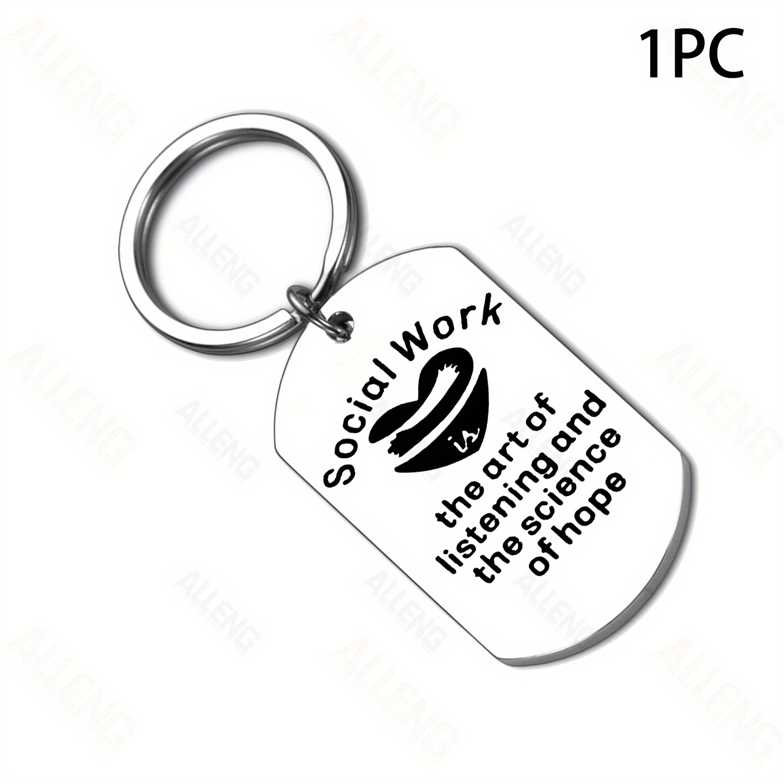 TEMU Inspirational Social Work Keychain, Stainless Steel, "the And The Science Of " Quote, Motivational Gift For Social Workers, Msw, Bsw, Dsw, Car Accessory