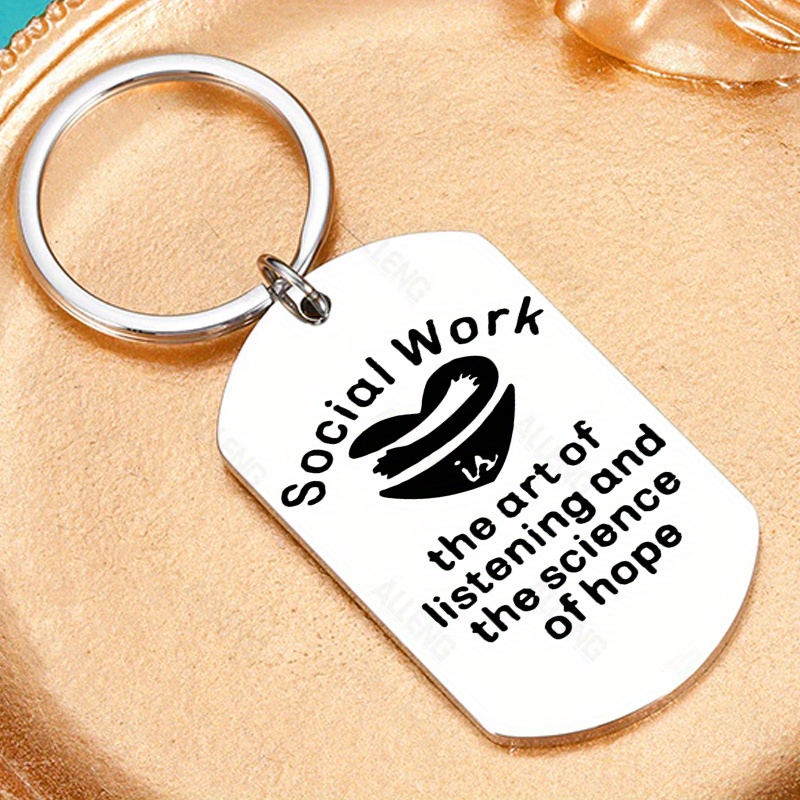 

Inspirational Social Work Keychain, Stainless Steel, "the And The Science Of Hope" Quote, Motivational Gift For Social Workers, Msw, Bsw, Dsw, Car Accessory