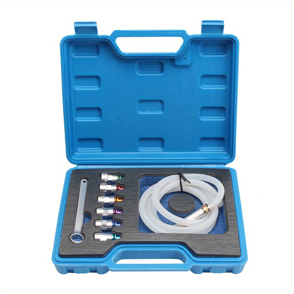 Image of Brake Bleeder Wrench Set 7-12mm Brake Bleeding Wrench With 1pcs 12-point Wrench For Brake Bleeding & Hydraulic Clutch Systems, 1.2m Drain Hose With Check Valve